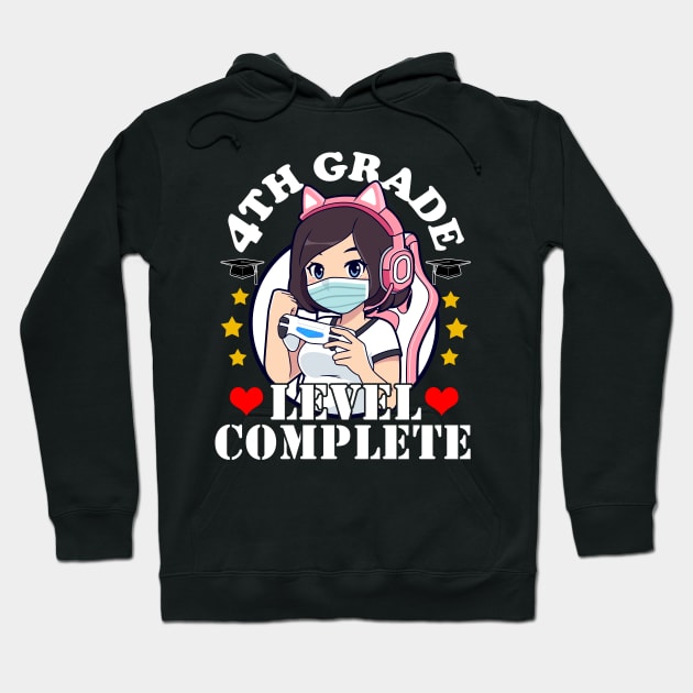 4th Grade Graduation Girl Loves Anime Gaming Girls Hoodie by Ramadangonim